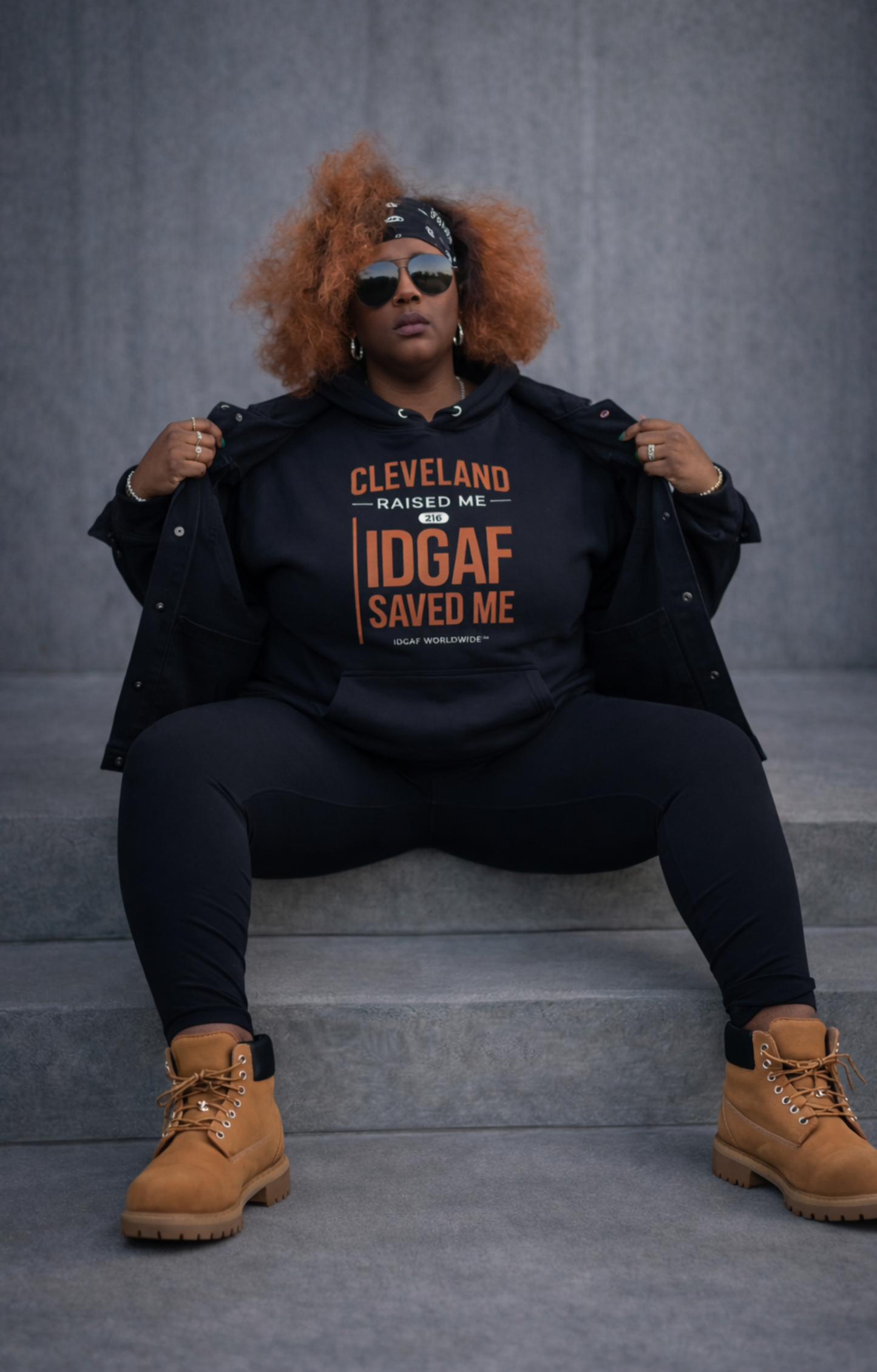 Cleveland Raised Me — IDGAF Saved Me Unisex Raglan Hoodie