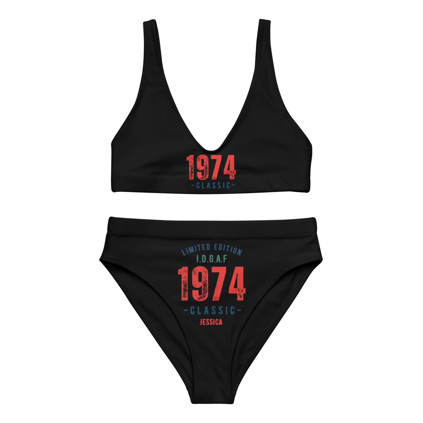 High-Waisted Customizable IDGAF Bikini