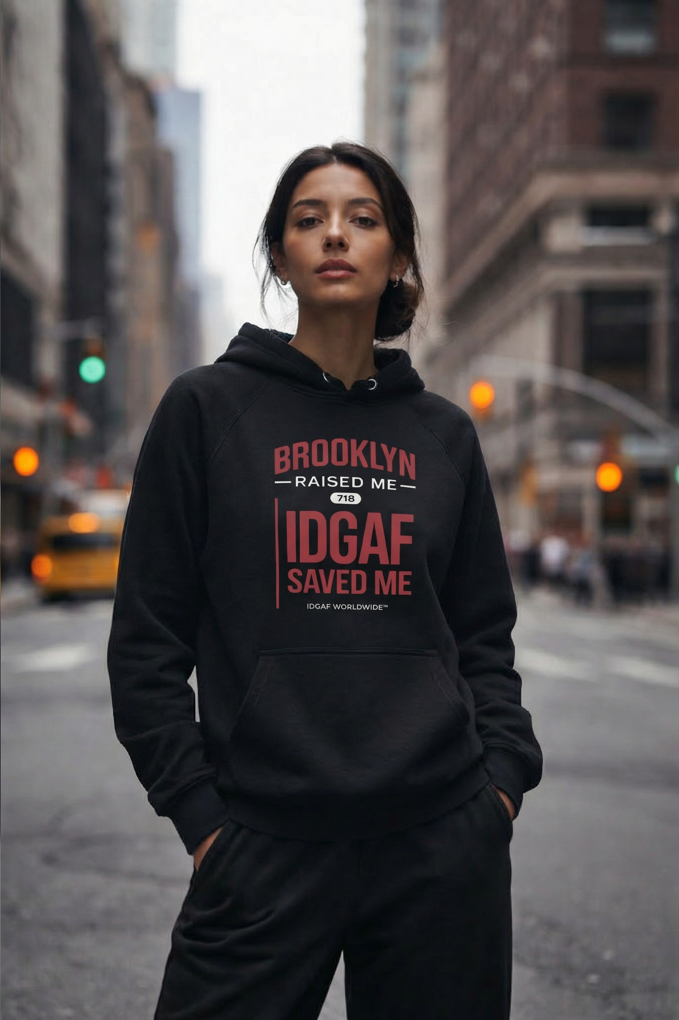 Brooklyn Raised Me — IDGAF Saved Me Unisex Raglan Hoodie