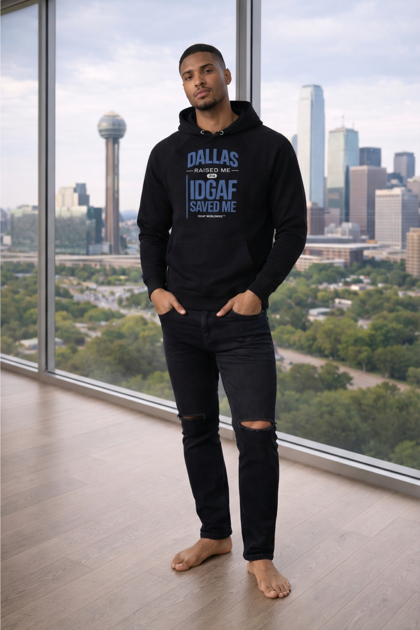 Dallas Raised Me — IDGAF Saved Me Unisex Raglan Hoodie