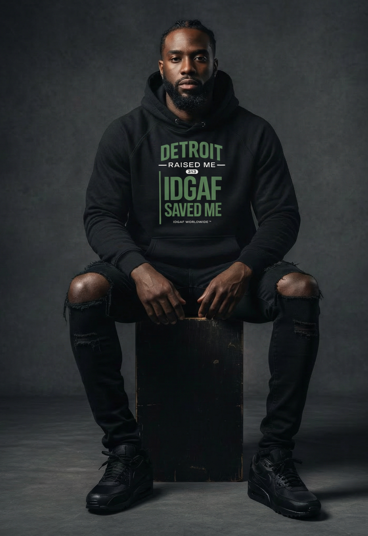 Detroit Raised Me — IDGAF Saved Me Unisex Raglan Hoodie