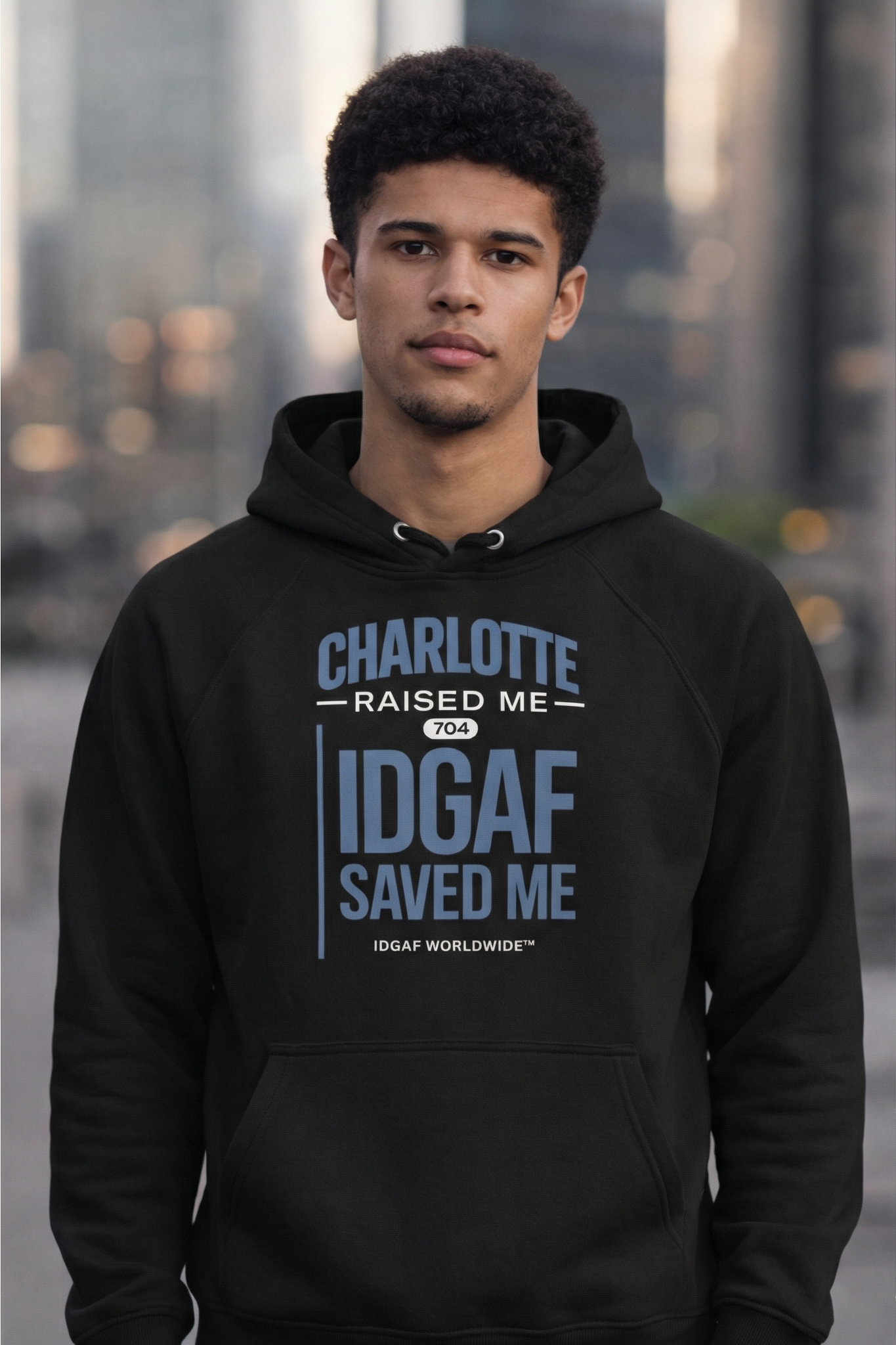 Charlotte Raised Me — IDGAF Saved Me Unisex Raglan Hoodie