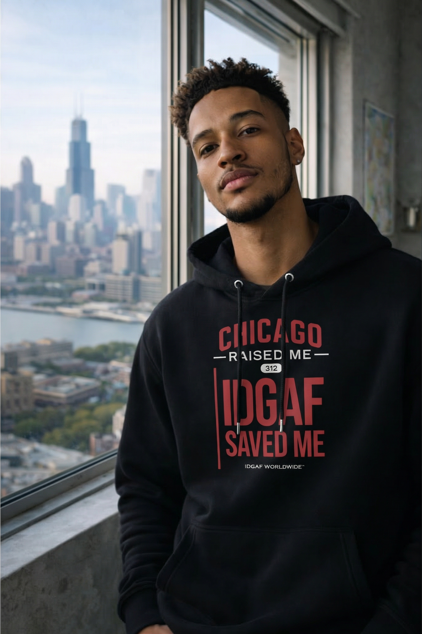 Chicago Raised Me — IDGAF Saved Me Unisex Raglan Hoodie