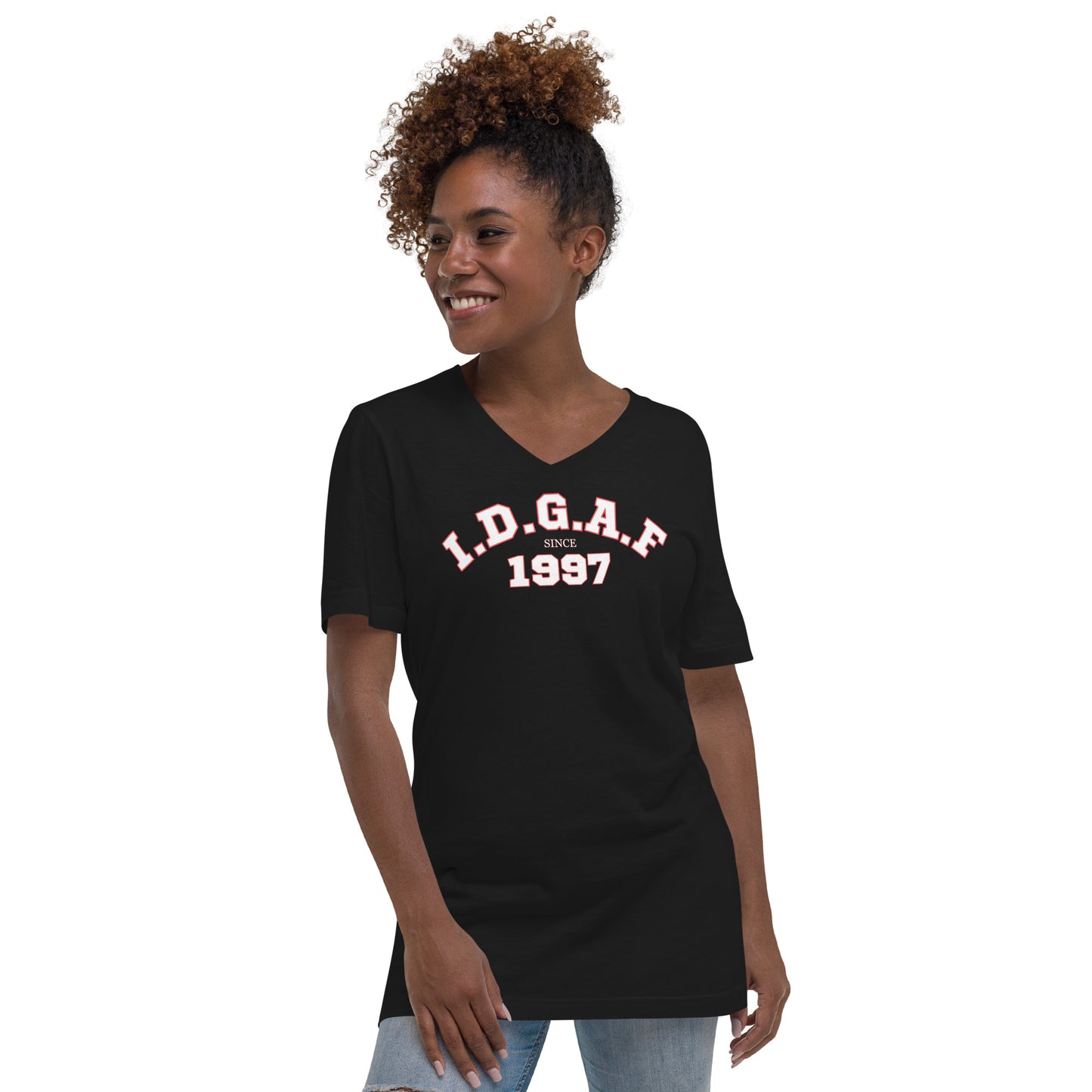 Unisex I.D.G.A.F Short Sleeve V-Neck T-Shirt